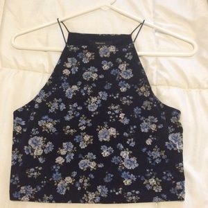 Cropped floral tank